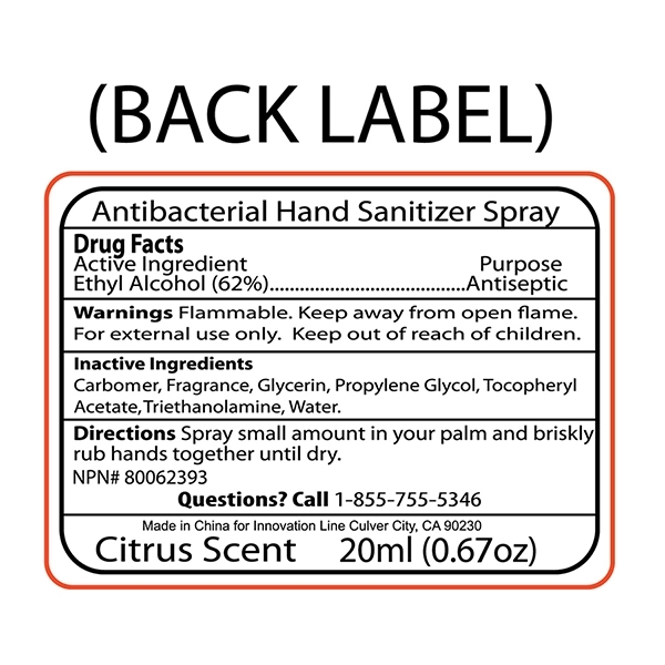 3 1/2" x 2 1/4" plastic credit card-sized 20ml antibacterial spray.... from ASI 62660 Innovation Line
