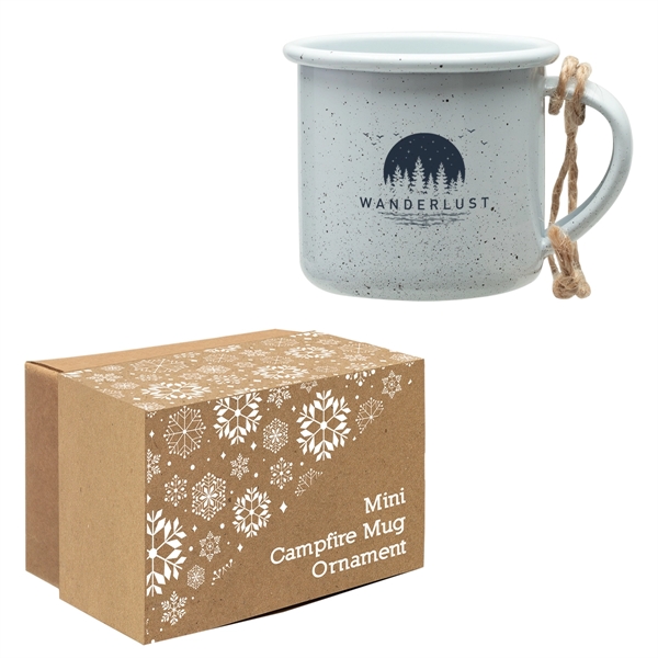 Miniature campfire mug ornament made of carbon steel with speckled powder... from ASI 62190 Illini