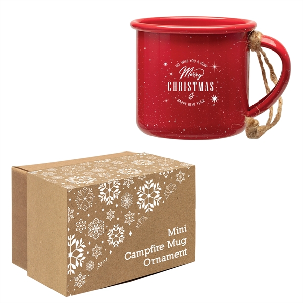 Miniature campfire mug ornament made of carbon steel with speckled powder... from ASI 62190 Illini