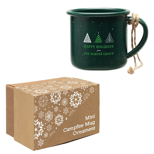 Miniature campfire mug ornament made of carbon steel with speckled powder... from ASI 62190 Illini