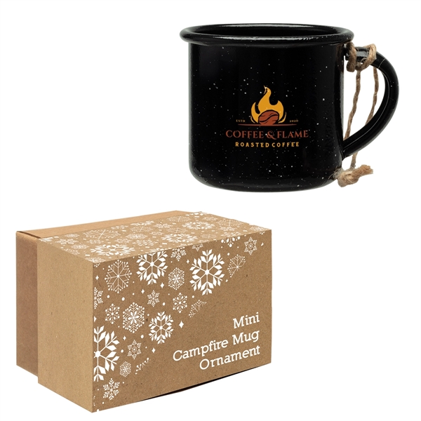 Miniature campfire mug ornament made of carbon steel with speckled powder... from ASI 62190 Illini