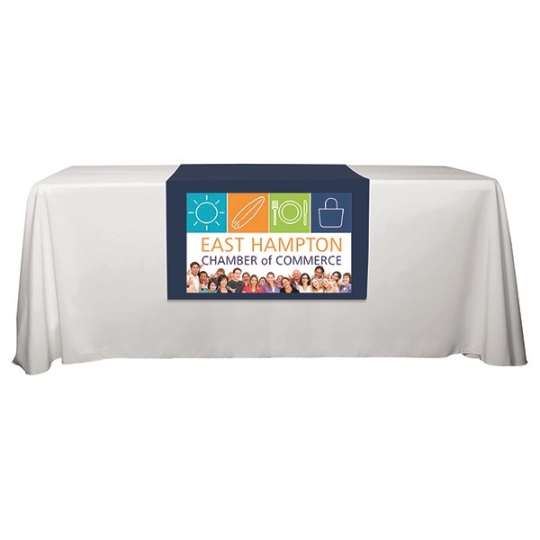 30"W x 60"L table runner made of polyester fabric with customization.... from ASI 62660 Innovation Line