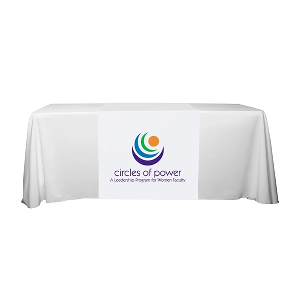 30"W x 60"L table runner made of polyester fabric with customization.... from ASI 62660 Innovation Line