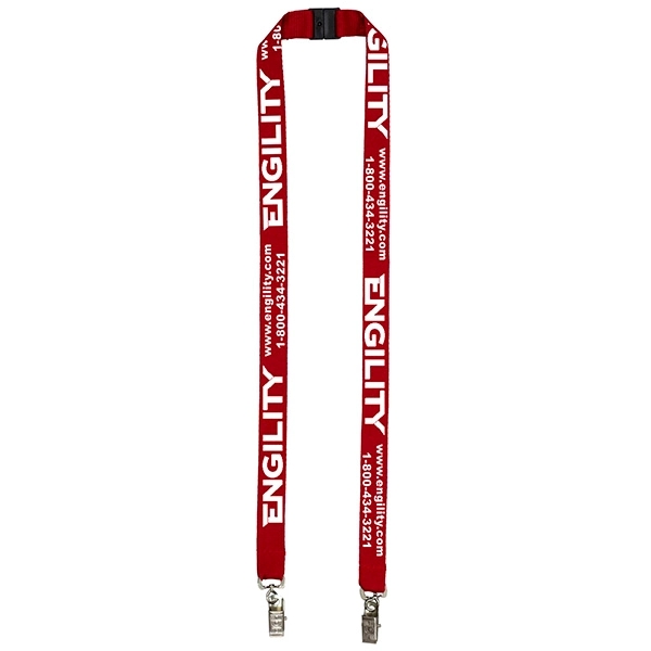 18" x 3/4" polyester lanyard with dual attachments and breakaway safety... from ASI 62660 Innovation Line