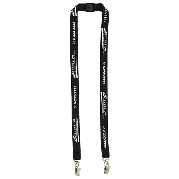 18" x 3/4" polyester lanyard with dual attachments and breakaway safety... from ASI 62660 Innovation Line