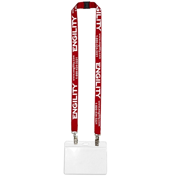 18" x 3/4" polyester lanyard with dual attachments and breakaway safety... from ASI 62660 Innovation Line