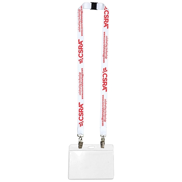 18" x 3/4" polyester lanyard with dual attachments and breakaway safety... from ASI 62660 Innovation Line