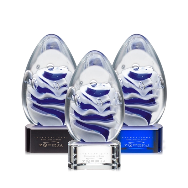 Hand blown art glass award, 4 1/2" high, on a clear,... from ASI 84592 St Regis Group / St Regis