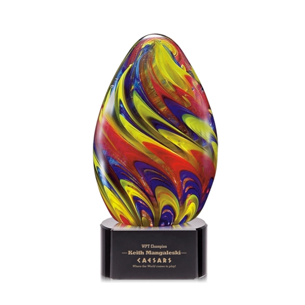 Hand blown art glass award, 5 1/2" High, on a clear... from ASI 84592 St Regis Group / St Regis
