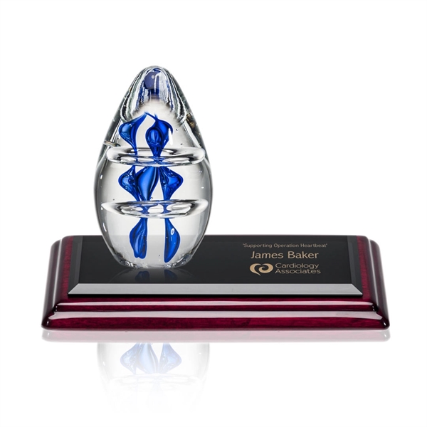 Hand blown 5" egg shape art glass award on a 4"... from ASI 84592 St Regis Group / St Regis