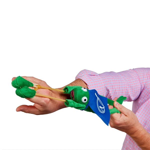 9" flying noise-making frog toy with sling shot action and cape.... from ASI 63549 Jornik Manufacturing Corp / Jornik