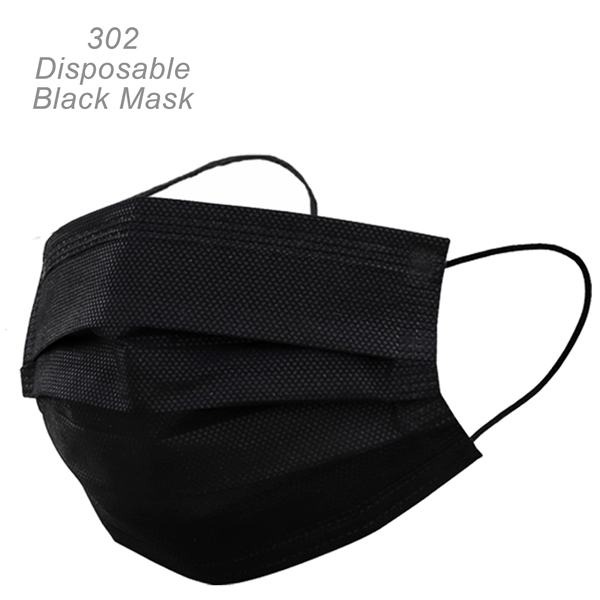 Black Face Mask - 3 Ply Disposable Black Masks - Ready... from ASI 45100 Chulani Promotional Products, Inc / Competitive Edge Innovations/Chulani