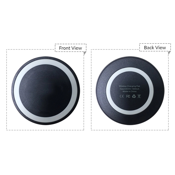 Round Qi-enable 10W wireless charging pad with MicroUSB cable.... from ASI 37218 Athena Promo (tm)