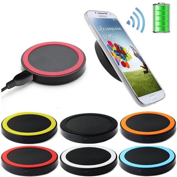 Round Qi-enable 10W wireless charging pad with MicroUSB cable.... from ASI 37218 Athena Promo (tm)