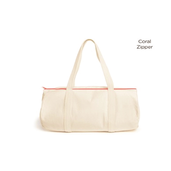 A canvas, barrel body Darling Duffel. With over twenty zipper color... from ASI 74710 Numo