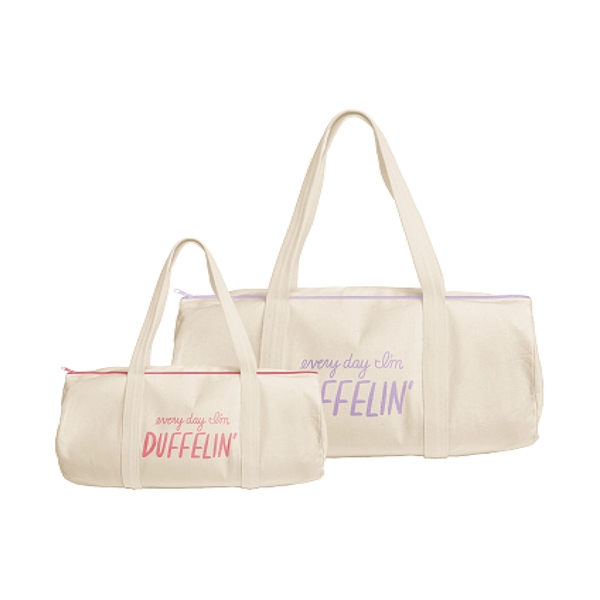 A canvas, barrel body Darling Duffel. With over twenty zipper color... from ASI 74710 Numo