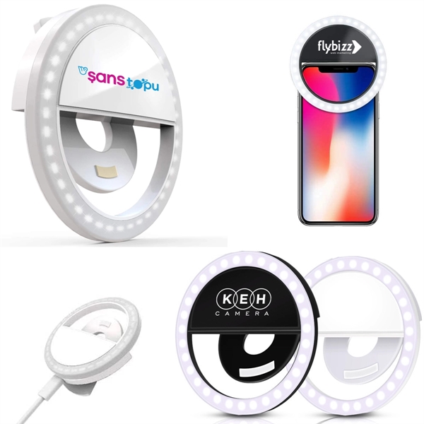 Selfie Ring Light with 3 light modes, rechargeable and works with... from ASI 63776 KTI Networks Inc / KTI Promo