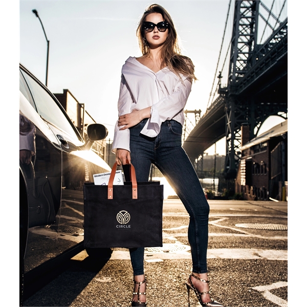 24 oz. Black canvas tote bag with sturdy handles, interior hanging... from ASI 76730 Peerless Umbrella Co Inc / Threads By Peerless