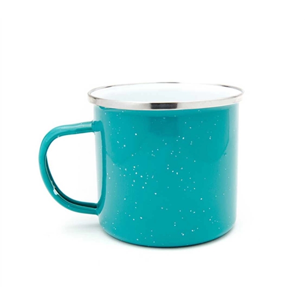 Rustic 17 oz. enamel steel mug, perfect for custom imprinting, outdoor... from ASI 72657 Active Life Promo / Apres Ski