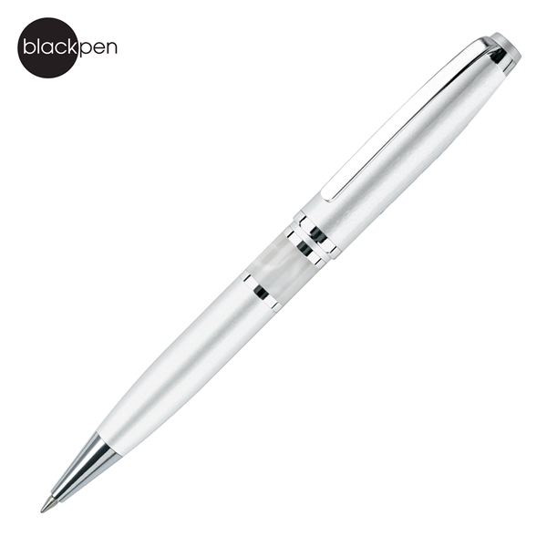 Twist-action brass ballpoint pen, lacquer finish, color "marble" resin band, chrome... from ASI 62820 International Merch Concepts