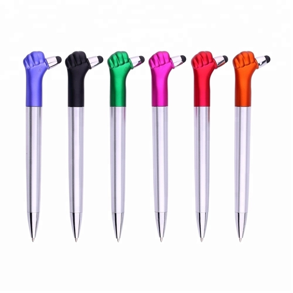 5.56" x 0.50" plastic ballpoint thumbs up stylus pen with device... from ASI 37218 Athena Promo (tm)