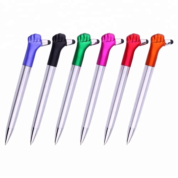 5.56" x 0.50" plastic ballpoint thumbs up stylus pen with device... from ASI 37218 Athena Promo (tm)