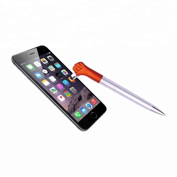 5.56" x 0.50" plastic ballpoint thumbs up stylus pen with device... from ASI 37218 Athena Promo (tm)