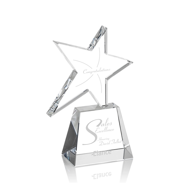 Optical crystal water-jet cut star award mounted on an optical base.... from ASI 84592 St Regis Group / St Regis