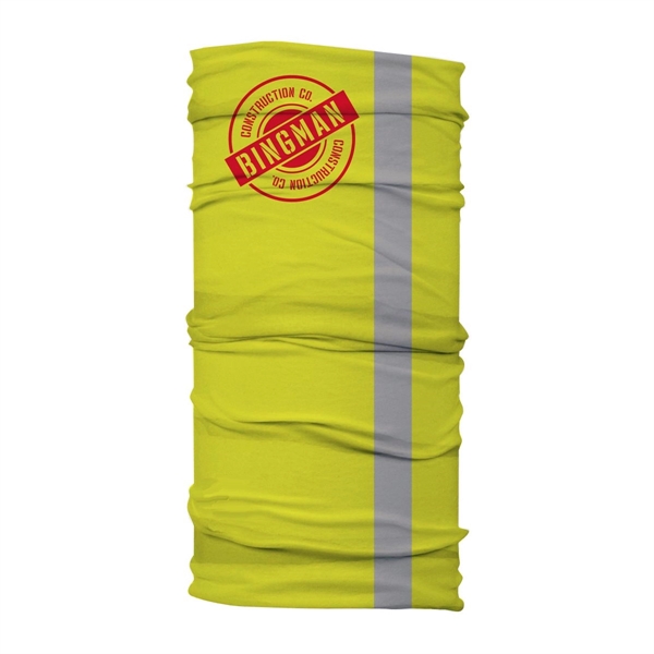 Full Color Custom Bontsu Multifunctional Headwear with Reflective Stripe measures 9.85"... from ASI 72657 Active Life Promo / Active Life Promo