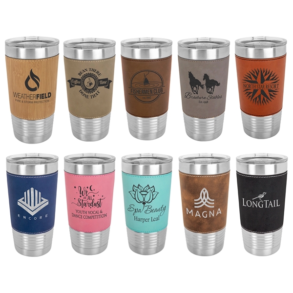 The 20 oz. polar tumbler is made of premium leatherette and... from ASI 92531 Unique Custom Products / UCP