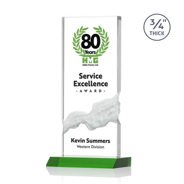 The Poole Award features a Starfire Crystal mounted on a Green... from ASI 84592 St Regis Group / St Regis