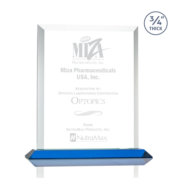 Stunning rectangle award with thick bevels and an exquisite Sky Blue... from ASI 84592 St Regis Group / St Regis