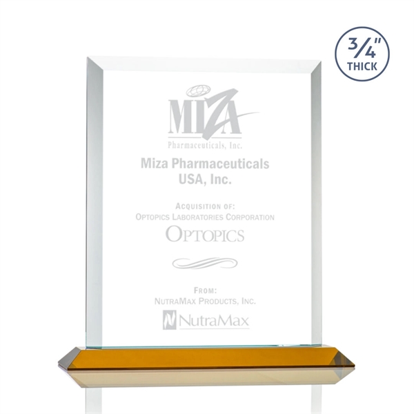 Stunning rectangle award with thick bevels and an exquisite Amber base.... from ASI 84592 St Regis Group / St Regis