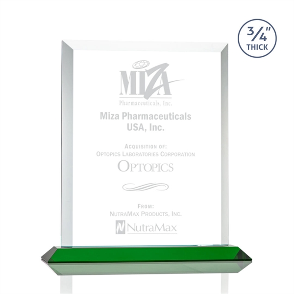 Stunning rectangle award with thick bevels and an exquisite Emerald base.... from ASI 84592 St Regis Group / St Regis