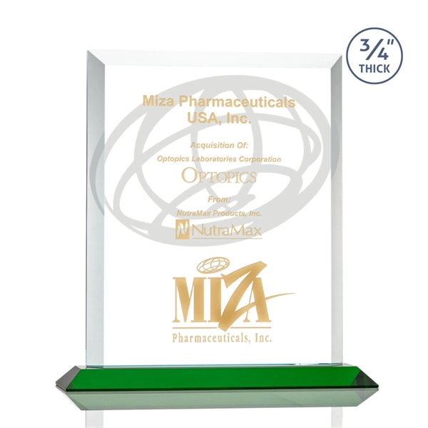 Stunning rectangle award with thick bevels and an exquisite Emerald base.... from ASI 84592 St Regis Group / St Regis