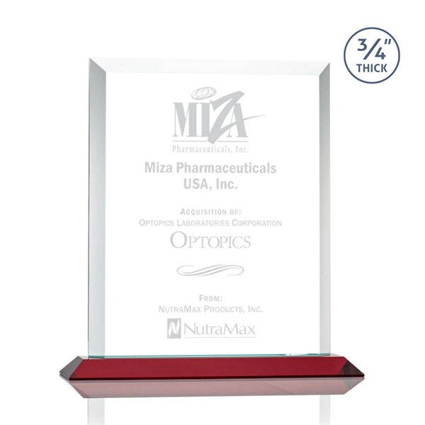 Stunning rectangle award with thick bevels and an exquisite Ruby base.... from ASI 84592 St Regis Group / St Regis