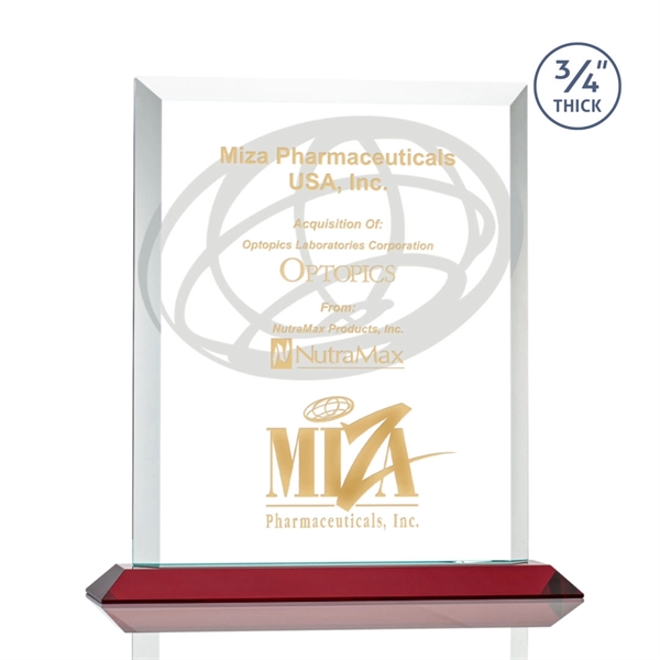 Stunning rectangle award with thick bevels and an exquisite Ruby base.... from ASI 84592 St Regis Group / St Regis