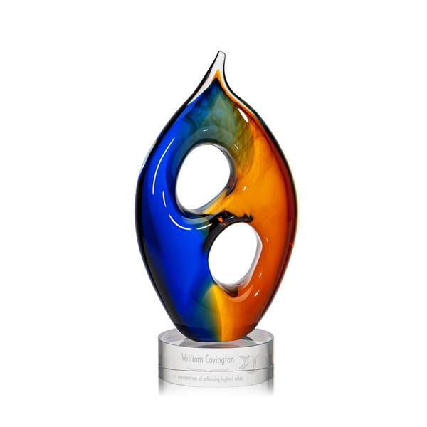 Hand blown art glass award on a clear optical round base.... from ASI 84592 St Regis Group / St Regis