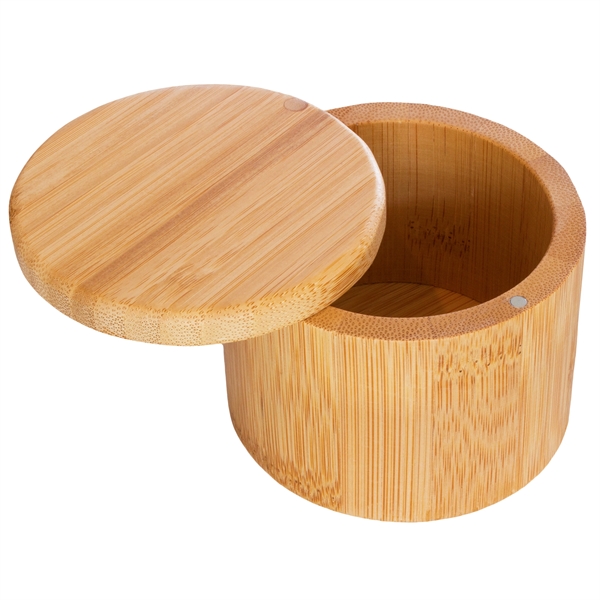 Round bamboo salt box.... from ASI 91565 Totally Bamboo