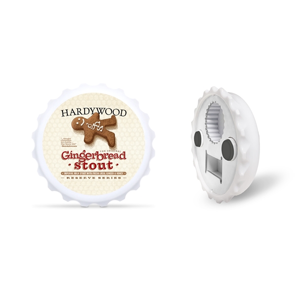 Plastic bottle cap shaped bottle opener for both twist off and... from ASI 34040 Alexander Mfg Co