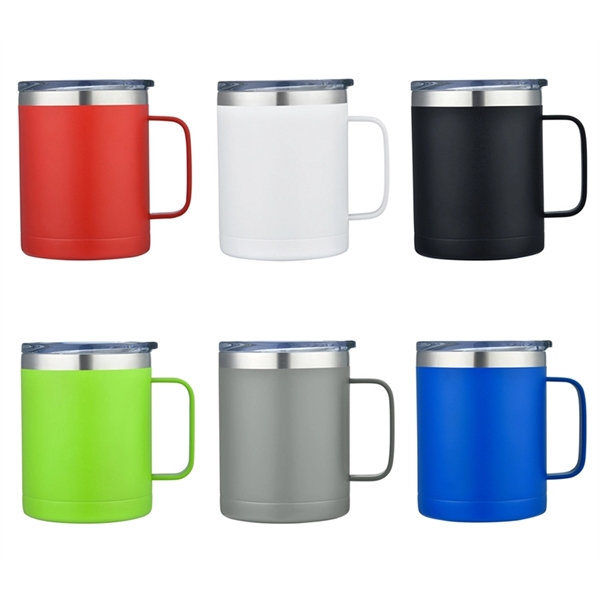 14 ounce stainless steel camping style mug with lid with free... from ASI 37218 Athena Promo (tm)