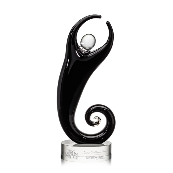 Hand blown 14" high art glass award on a clear optical... from ASI 84592 St Regis Group / St Regis
