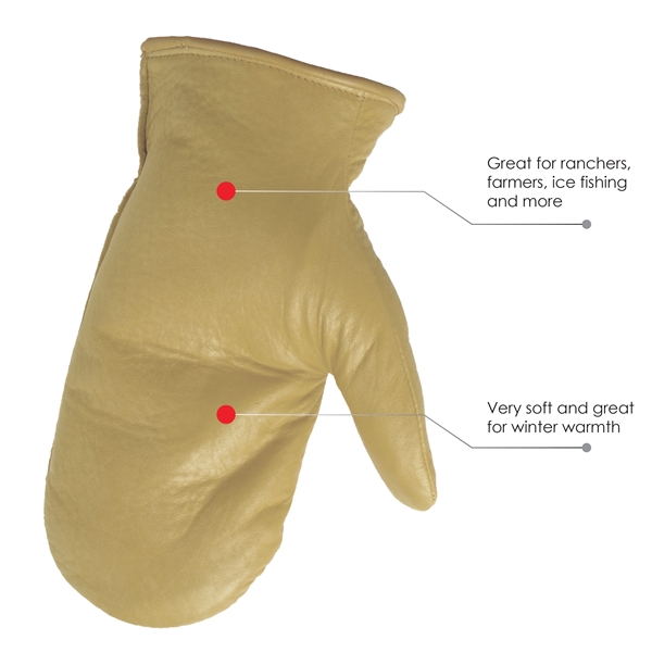Premium cowhide leather mittens... from ASI 62192 Illinois Glove Co / Honest Abe®