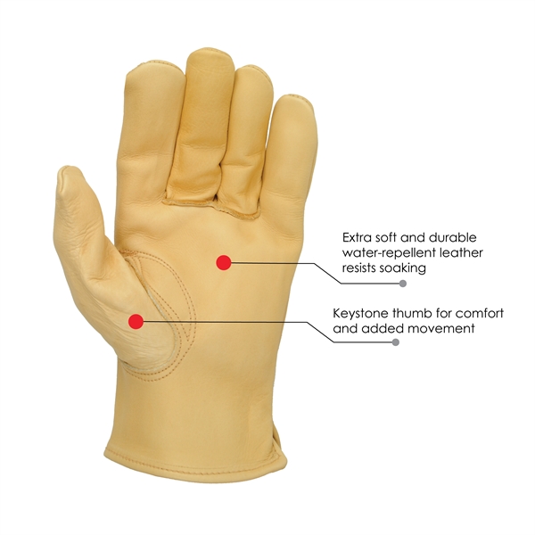 Premium grain cowhide leather gloves with adjustable pull strap.... from ASI 62192 Illinois Glove Co / Honest Abe®