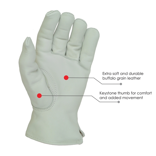 Premium grain buffalo leather gloves with shirred elastic back.... from ASI 62192 Illinois Glove Co / Honest Abe®