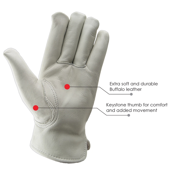 Premium grain buffalo leather gloves with Thinsulate lining... from ASI 62192 Illinois Glove Co / Honest Abe®