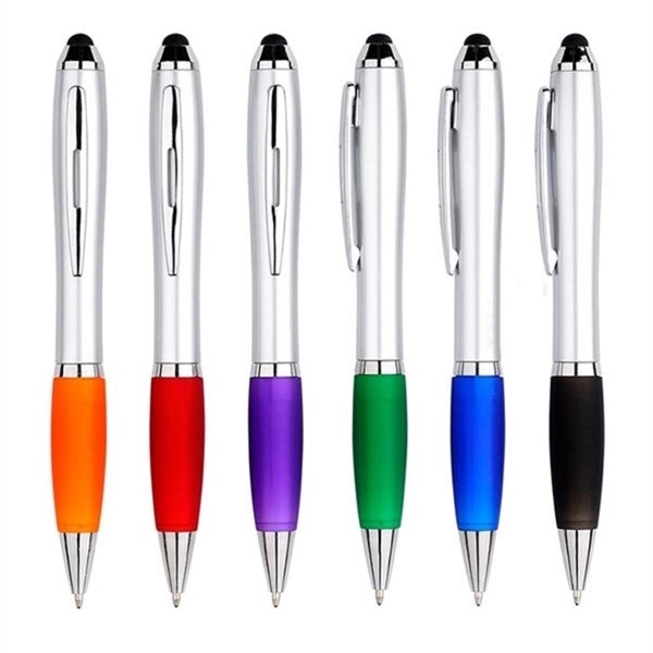 5.38" x 0.63" twist-action plastic ballpoint stylus pen with stylus point.... from ASI 37218 Athena Promo (tm)