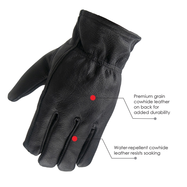 Premium black grain cowhide leather work gloves with Thinsulate lining.... from ASI 62192 Illinois Glove Co / Honest Abe®
