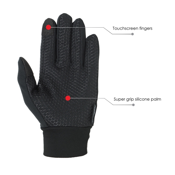 Touchscreen activity gloves, lightweight fleece lining.... from ASI 62192 Illinois Glove Co / Honest Abe®