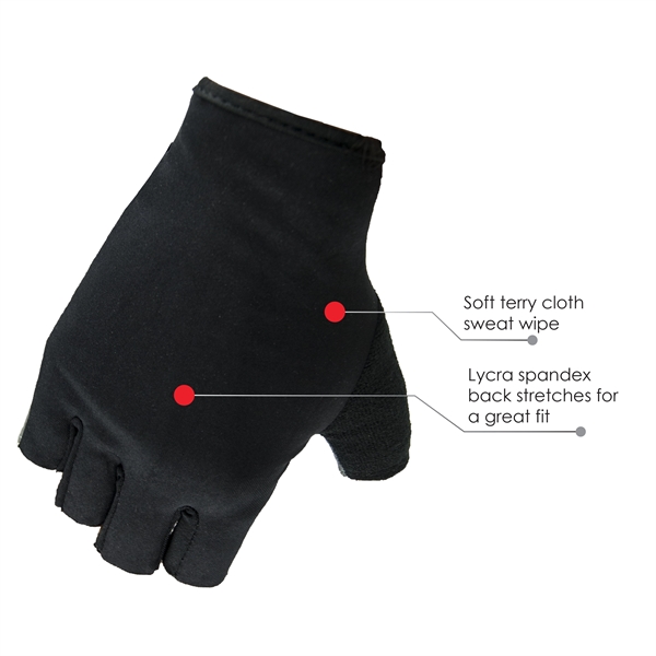 Workout gloves, gray leather palm, black Lycra back.... from ASI 62192 Illinois Glove Co / Honest Abe®